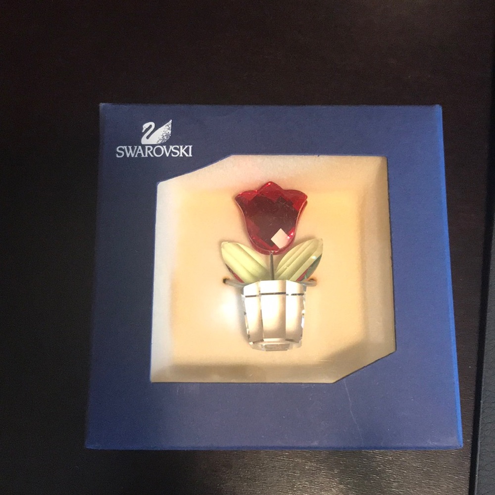NIB Swarovski Crystal Happy Flowers Red Tulip
